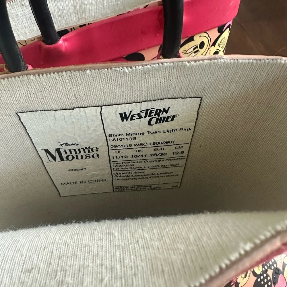 Western Chief Minnie Mouse Kids Rain Boots - Pink and Black - Picture 5 of 5